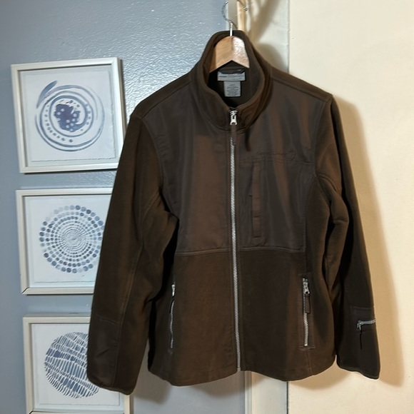 Free Country Jackets & Blazers - Free Country Brown Fleece Zip Up Jacket Size L